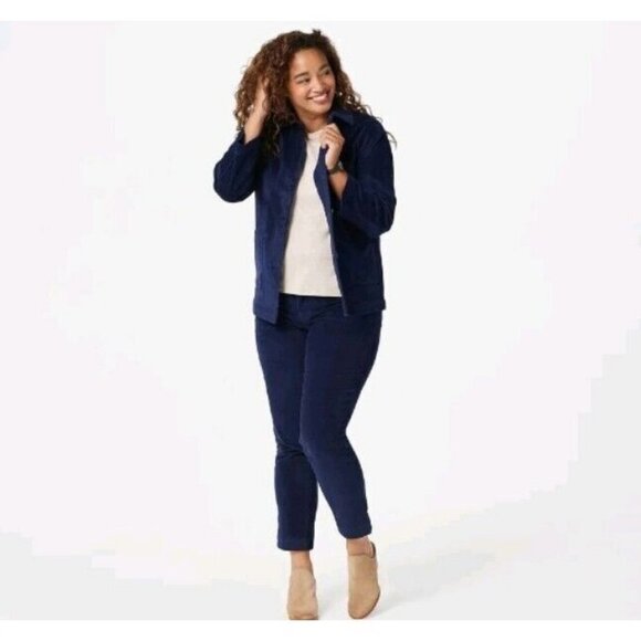 Isaac Mizrahi Live! Regular TRUE DENIM Straight Leg Jeans Dark Navy Plus 32 - Picture 1 of 1